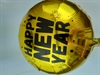 Et stk.Folie ballon. Ø ca. 40 cm. Guldfarvet. Med tekst.