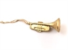 Dekorations trompet. L. ca. 8 cm. Velegnet i dekorationer som ophæng m.m.