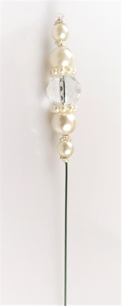 Flot Stikpynt med perler. Perlerne måler ca. 8 cm. + tråd